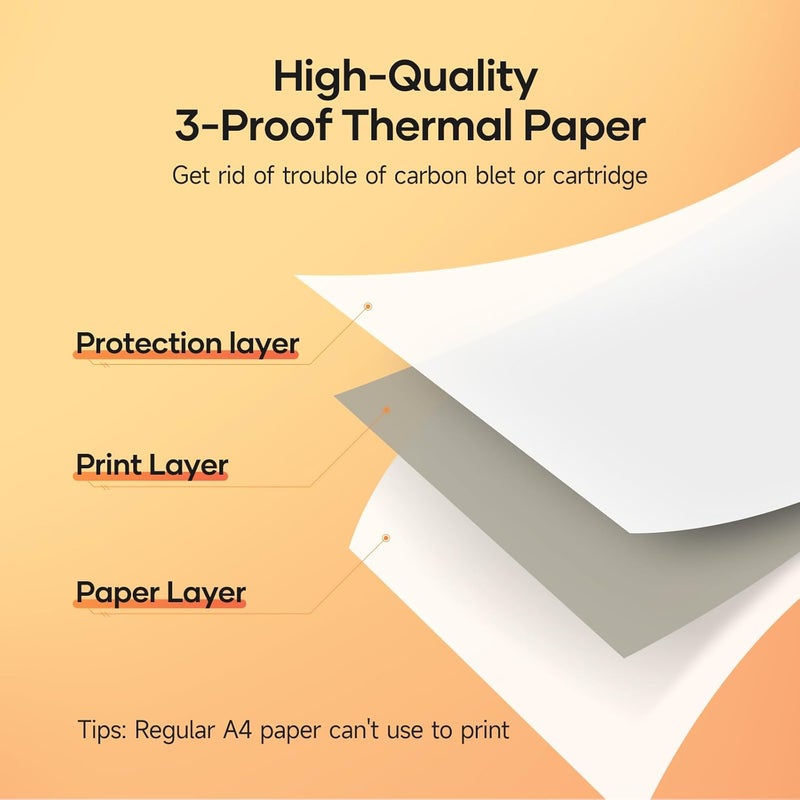 iDPRT 200 Sheets Folding Thermal Paper, US Letter 8.5 x 11 InchT hermal Papers, MT610PRO & MT888 Thermal Paper,Compatible with /HPRT/PRT Portable Printer,Continual Feeding Folded Printing Paper - Image 5